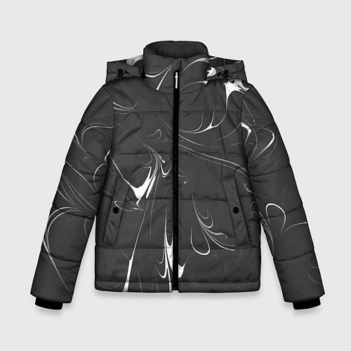 Зимняя куртка для мальчика Черно-белый узор / 3D-Светло-серый – фото 1