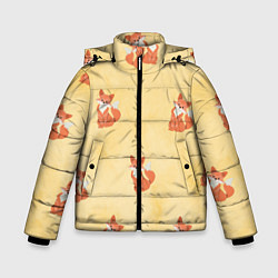 Куртка зимняя для мальчика Наблюдательные лисята, цвет: 3D-светло-серый