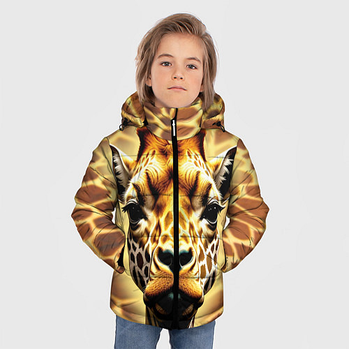Зимняя куртка для мальчика Жирафа / 3D-Черный – фото 3