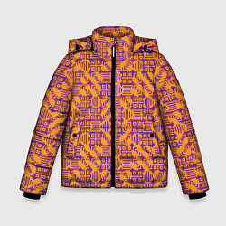 Куртка зимняя для мальчика Фиолетовый векторный узор, цвет: 3D-красный