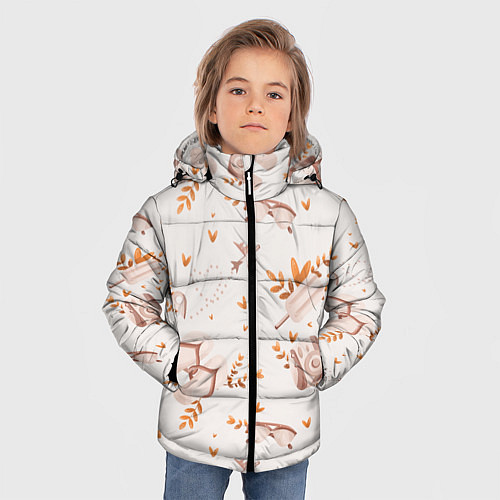 Зимняя куртка для мальчика Пляжный паттерн / 3D-Черный – фото 3