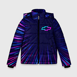 Куртка зимняя для мальчика Chevrolet neon speed lines, цвет: 3D-черный