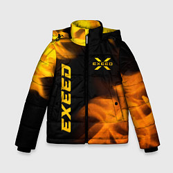 Зимняя куртка для мальчика Exeed - gold gradient: надпись, символ