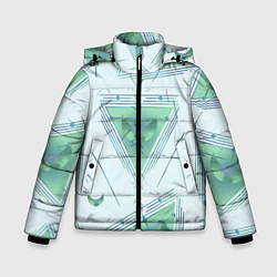 Куртка зимняя для мальчика Луна в треугольнике, цвет: 3D-светло-серый