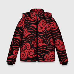 Зимняя куртка для мальчика Японский орнамент - красные облака