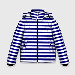 Куртка зимняя для мальчика Тельняшка синяя ВМФ, цвет: 3D-светло-серый