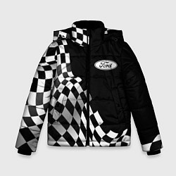 Куртка зимняя для мальчика Ford racing flag, цвет: 3D-черный