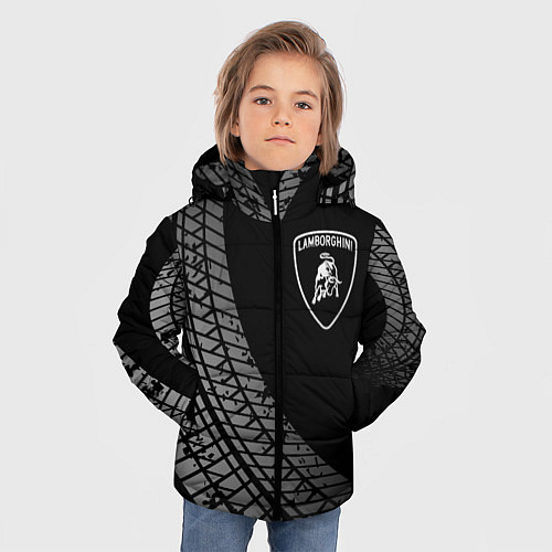 Зимняя куртка для мальчика Lamborghini tire tracks / 3D-Черный – фото 3