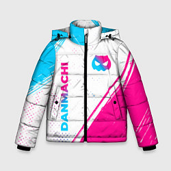 Зимняя куртка для мальчика DanMachi neon gradient style: надпись, символ
