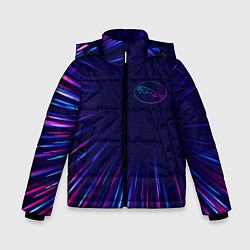 Куртка зимняя для мальчика Jaguar neon speed lines, цвет: 3D-черный