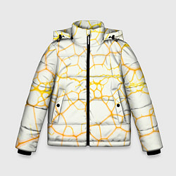 Куртка зимняя для мальчика Жёлтые разломы, цвет: 3D-черный