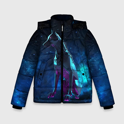 Зимняя куртка для мальчика Киберпанк Волк / 3D-Светло-серый – фото 1