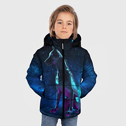 Куртка зимняя для мальчика Киберпанк Волк, цвет: 3D-светло-серый — фото 2