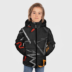 Куртка зимняя для мальчика Паттерн фигуры, цвет: 3D-черный — фото 2