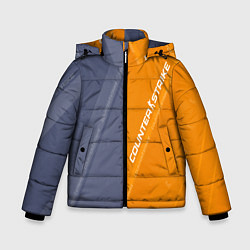 Куртка зимняя для мальчика Counter Strike 2 Blue Orange Pattern, цвет: 3D-красный