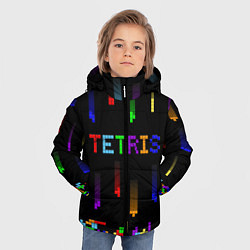 Куртка зимняя для мальчика Falling blocks tetris, цвет: 3D-красный — фото 2