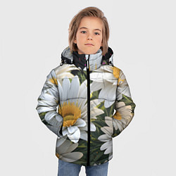 Куртка зимняя для мальчика Ромашки на лугу, цвет: 3D-черный — фото 2