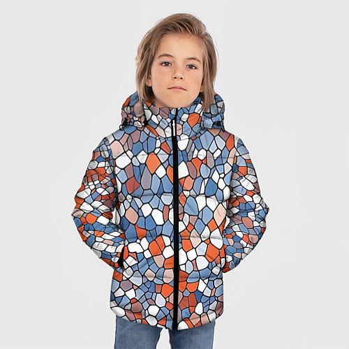 Зимняя куртка для мальчика Красочная мозаика / 3D-Черный – фото 3