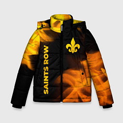 Зимняя куртка для мальчика Saints Row - gold gradient: надпись, символ