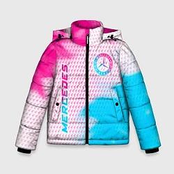 Куртка зимняя для мальчика Mercedes neon gradient style: надпись, символ, цвет: 3D-черный