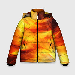 Куртка зимняя для мальчика Огонь: арт нейросети, цвет: 3D-черный