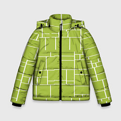 Куртка зимняя для мальчика Цвет зеленый салатовый тренд, цвет: 3D-черный