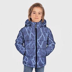 Куртка зимняя для мальчика Электрический разряд на голубом фоне, цвет: 3D-светло-серый — фото 2