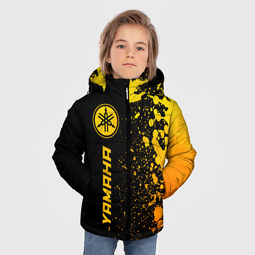 Зимняя куртка для мальчика Yamaha - gold gradient: по-вертикали / 3D-Черный – фото 3