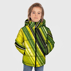 Куртка зимняя для мальчика Травяной линейный дизайн, цвет: 3D-черный — фото 2