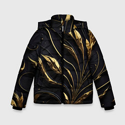 Зимняя куртка для мальчика Золотой орнамент на черном