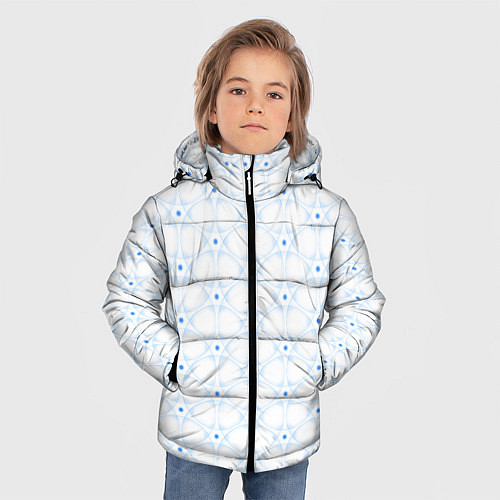 Зимняя куртка для мальчика Ясна3 - Небесная структура светлый / 3D-Светло-серый – фото 3
