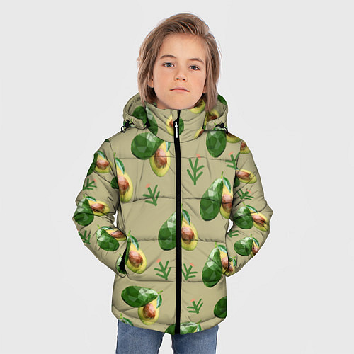Зимняя куртка для мальчика Авокадо и веточка / 3D-Светло-серый – фото 3