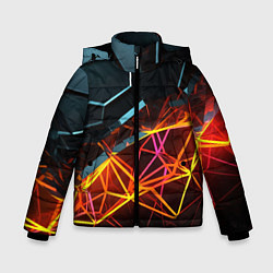 Куртка зимняя для мальчика Разломленные плитки, цвет: 3D-светло-серый