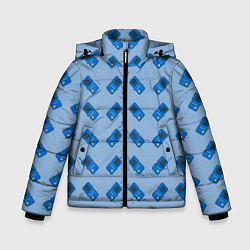 Куртка зимняя для мальчика Синяя консоль тетрис, цвет: 3D-красный