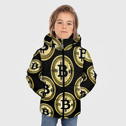 Куртка зимняя для мальчика Монеты биткоина, цвет: 3D-черный — фото 2