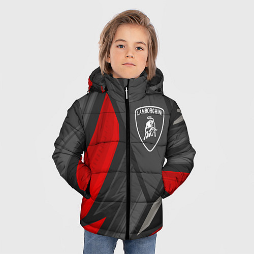 Зимняя куртка для мальчика Lamborghini sports racing / 3D-Черный – фото 3
