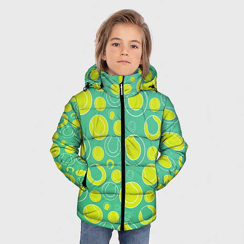 Зимняя куртка для мальчика Теннисные мячики / 3D-Светло-серый – фото 3