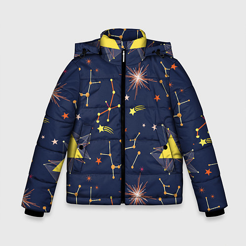 Зимняя куртка для мальчика Созвездия / 3D-Светло-серый – фото 1