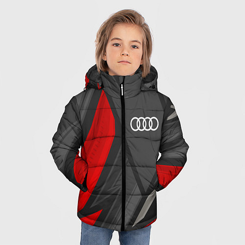 Зимняя куртка для мальчика Audi sports racing / 3D-Черный – фото 3