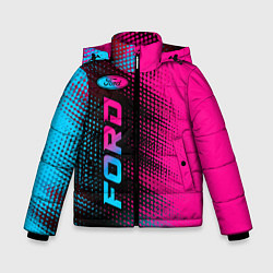 Куртка зимняя для мальчика Ford - neon gradient: по-вертикали, цвет: 3D-черный