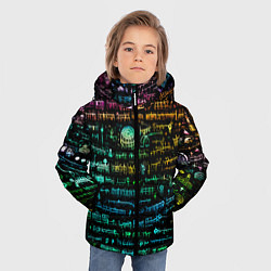 Куртка зимняя для мальчика Символы психоделика - нейронная сеть, цвет: 3D-красный — фото 2