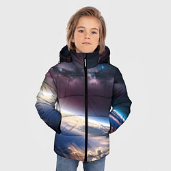 Куртка зимняя для мальчика Планета и космос, цвет: 3D-черный — фото 2