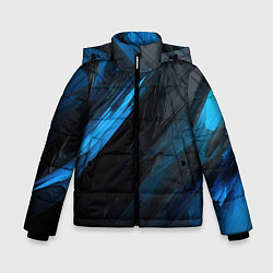 Зимняя куртка для мальчика Синяя краска на черном фоне