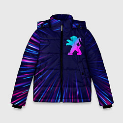 Куртка зимняя для мальчика Peugeot neon speed lines, цвет: 3D-черный