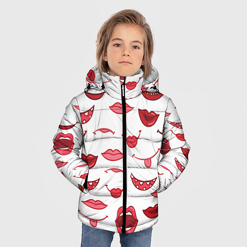 Зимняя куртка для мальчика Сладкие губы / 3D-Черный – фото 3