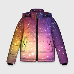 Зимняя куртка для мальчика Желто фиолетовое свечение и звезды