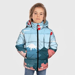 Куртка зимняя для мальчика Вид на Фудзияму - Япония, цвет: 3D-красный — фото 2