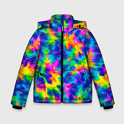 Зимняя куртка для мальчика Тай-дай цветные краски