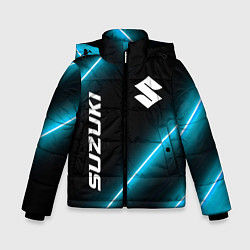 Куртка зимняя для мальчика Suzuki неоновые лампы, цвет: 3D-черный