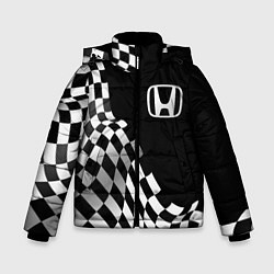 Куртка зимняя для мальчика Honda racing flag, цвет: 3D-черный